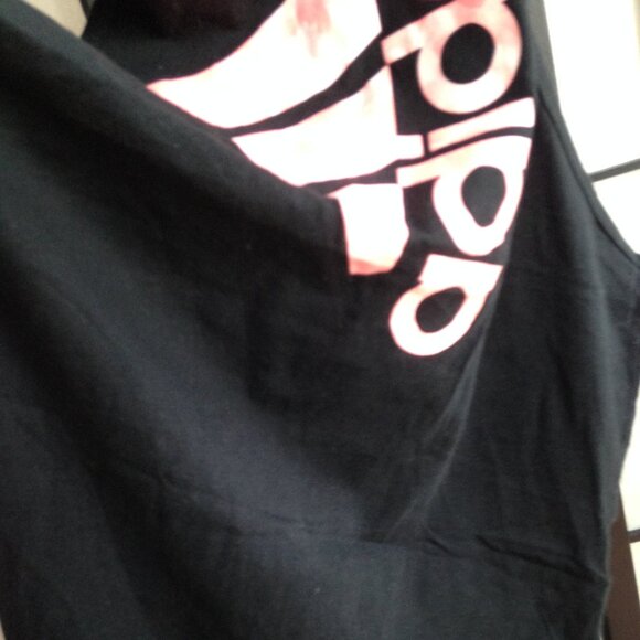 Adidas Black Muscle Tee with Pink Logo - Picture 11 of 15